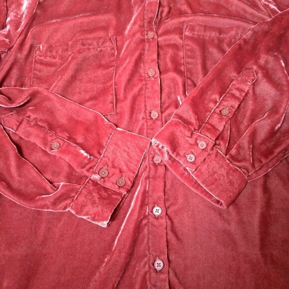 Torrid Size 2 2X Plus Size Madison Shirt Velour Sienna Long Sleeve Whimsical - Picture 10 of 13